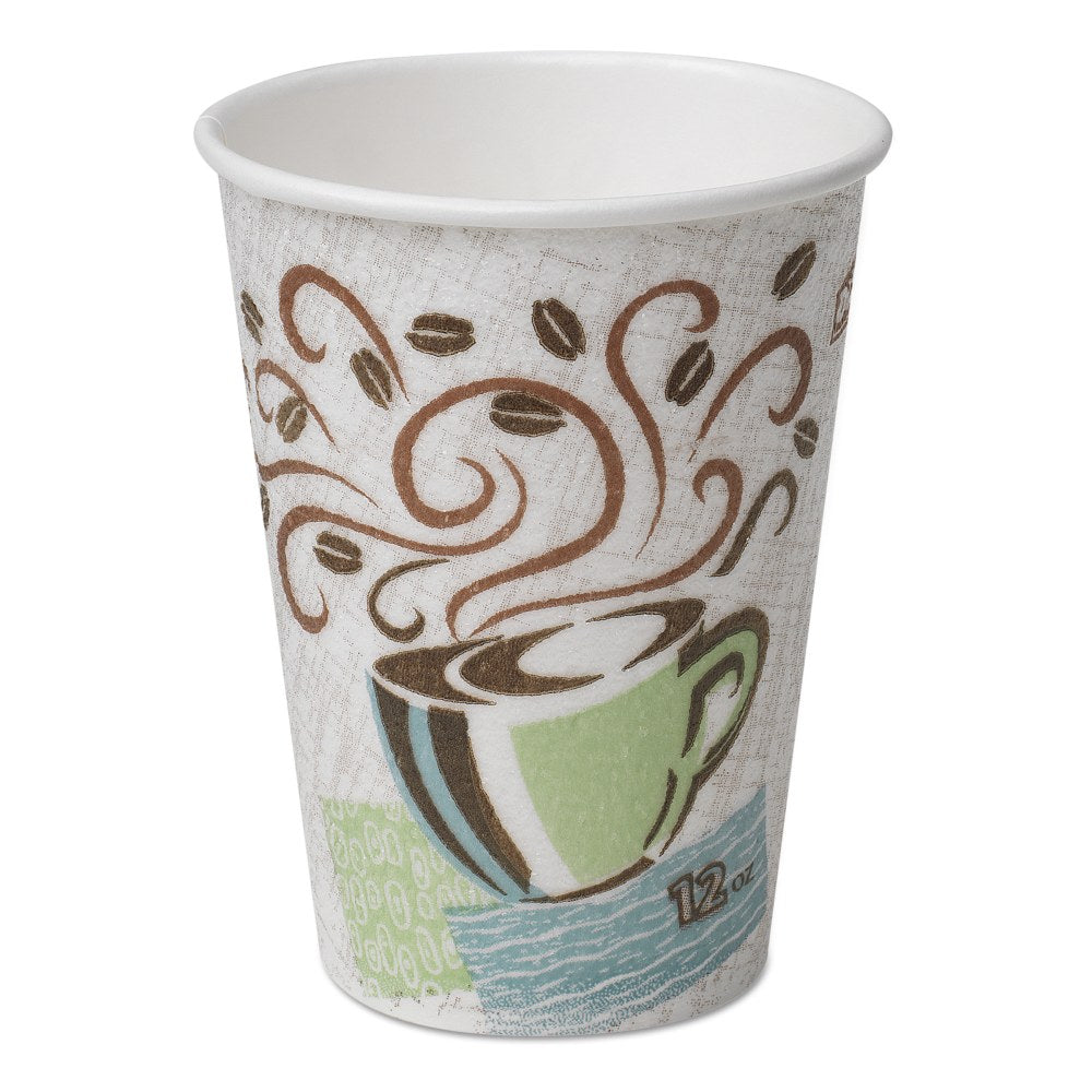 Dixie PerfecTouch Paper Hot Cups, 12 Oz, Coffee Dreams, Pack Of 50 Cups