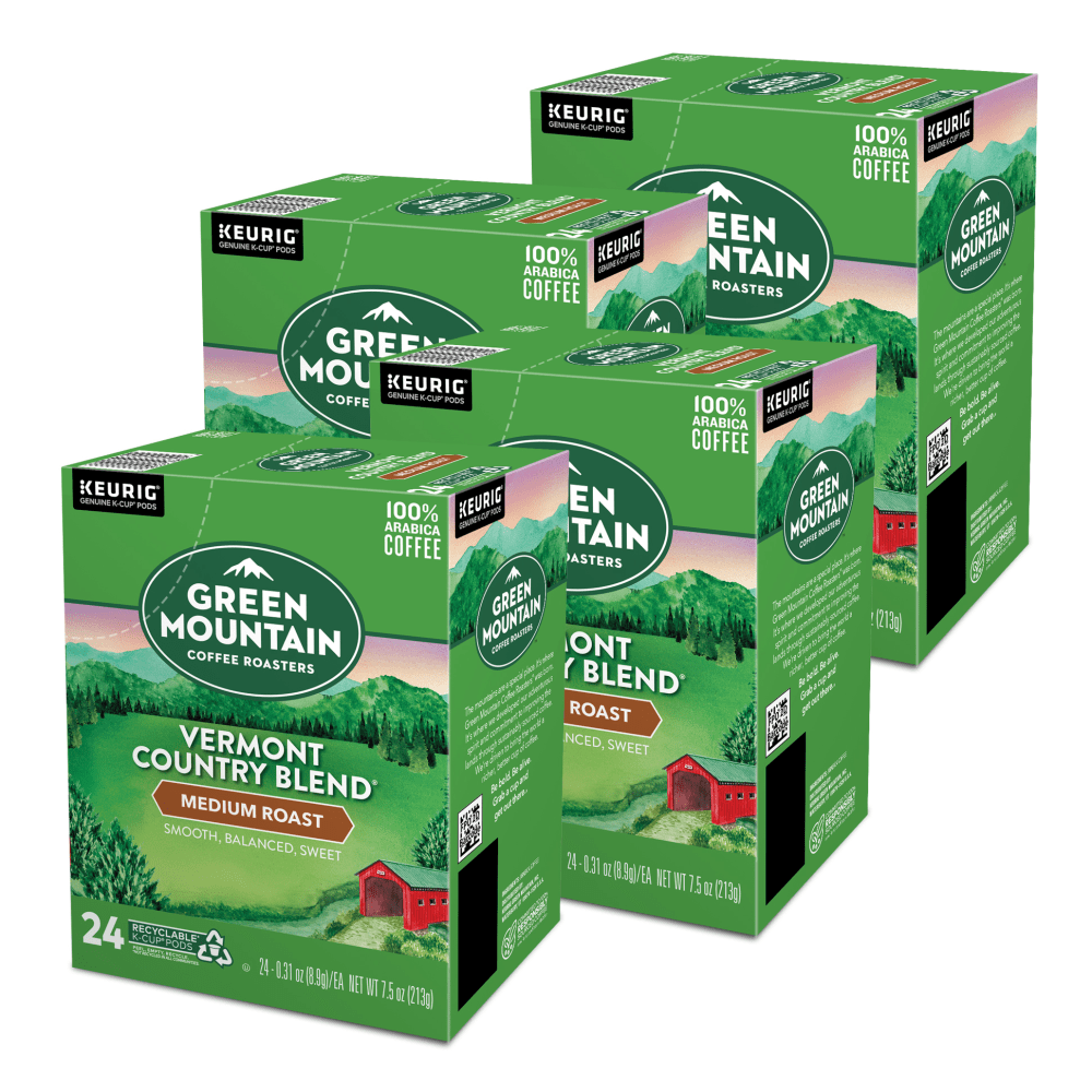 Green Mountain Coffee Single-Serve Coffee K-Cup, Vermont Country Blend, Carton Of 96, 4 x 24 Per Box
