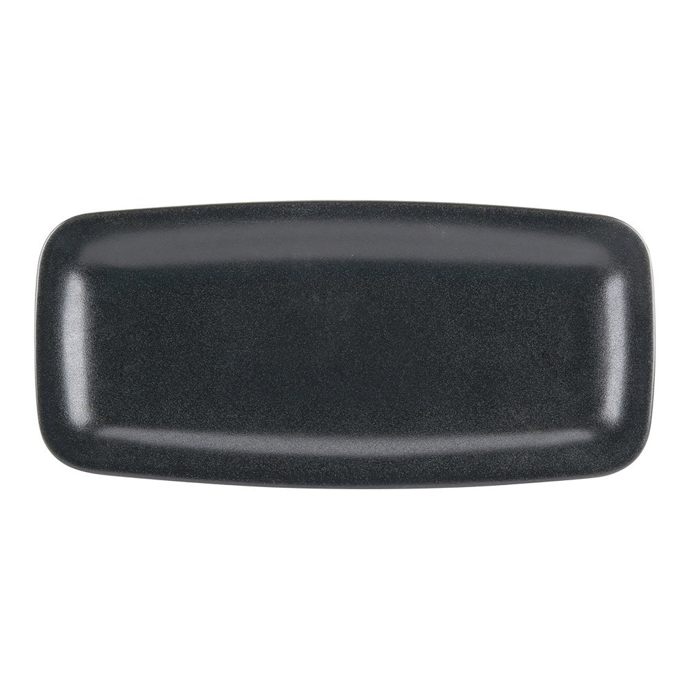 Foundry Rectangular China Trays, 13 7/8in x 6 1/2in, Black, Pack Of 6 Trays