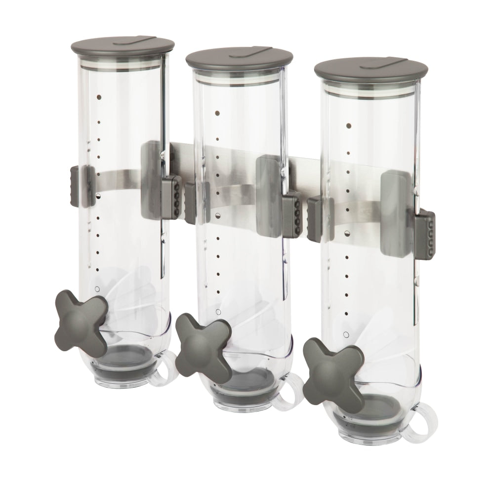 Zevro Smart Space Wall-Mounted Dispenser, Triple Canister, 39 Oz, Clear
