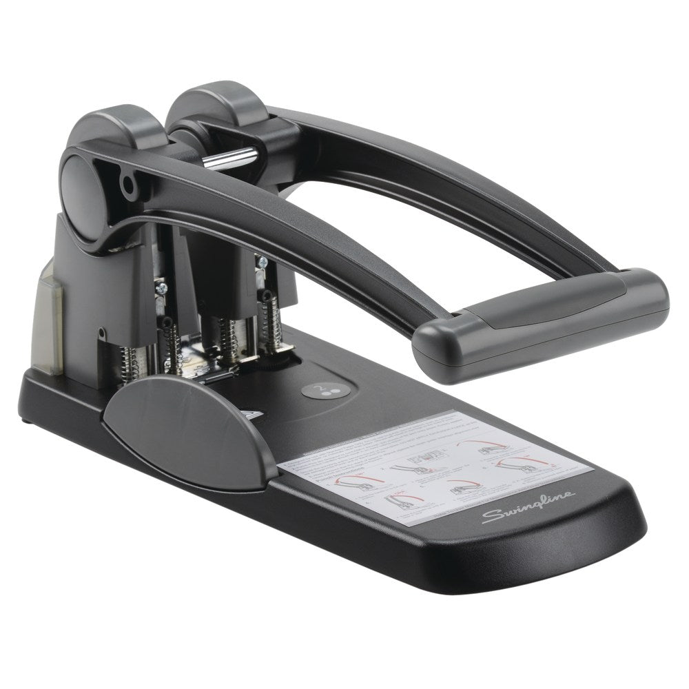 Swingline Extra-High Capacity 2-Hole Paper Punch, 300 Sheets, Black/Gray