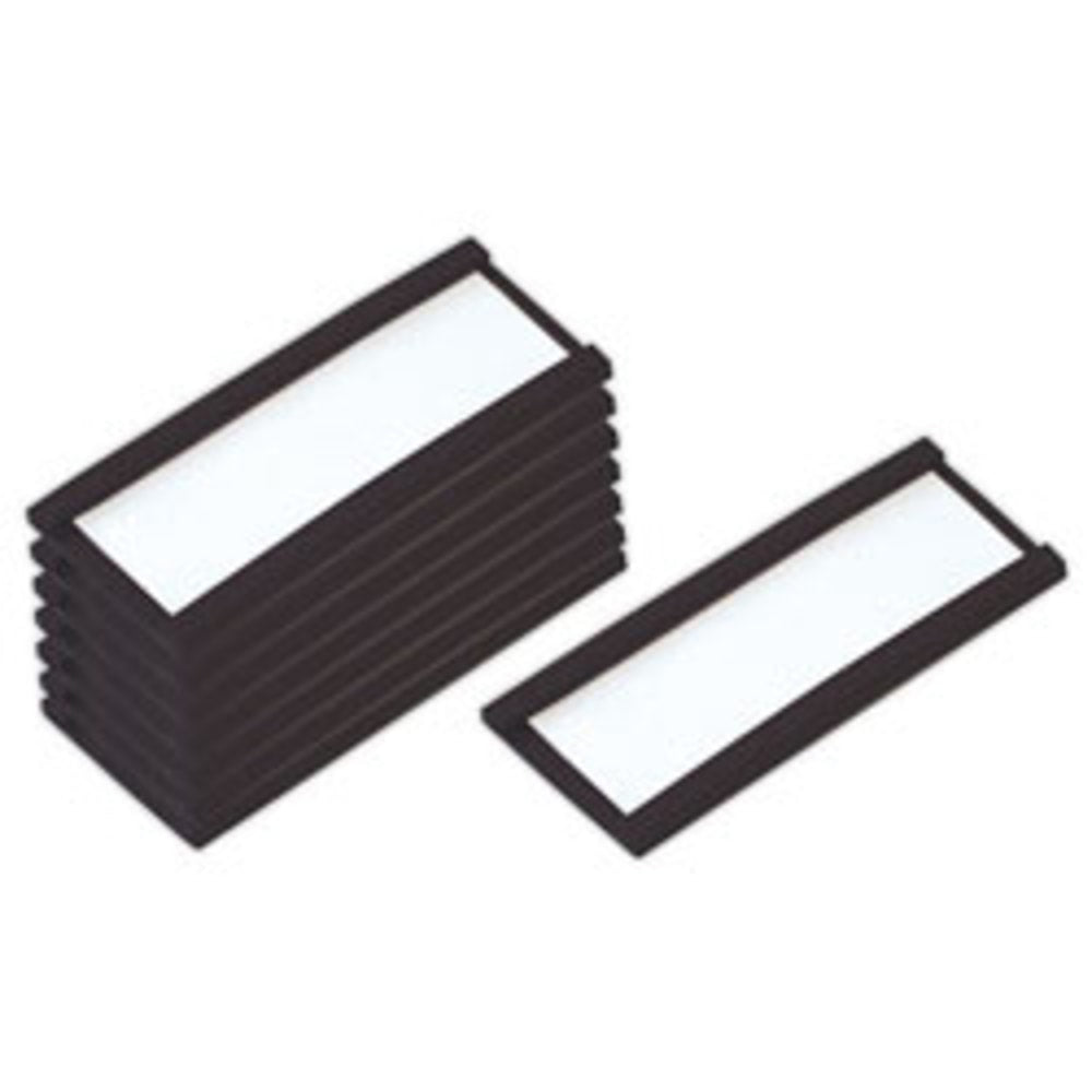 MasterVision Magnetic Data Cards, With Blank Inserts, 3/4inH x 2-3/4inW, Pack Of 10