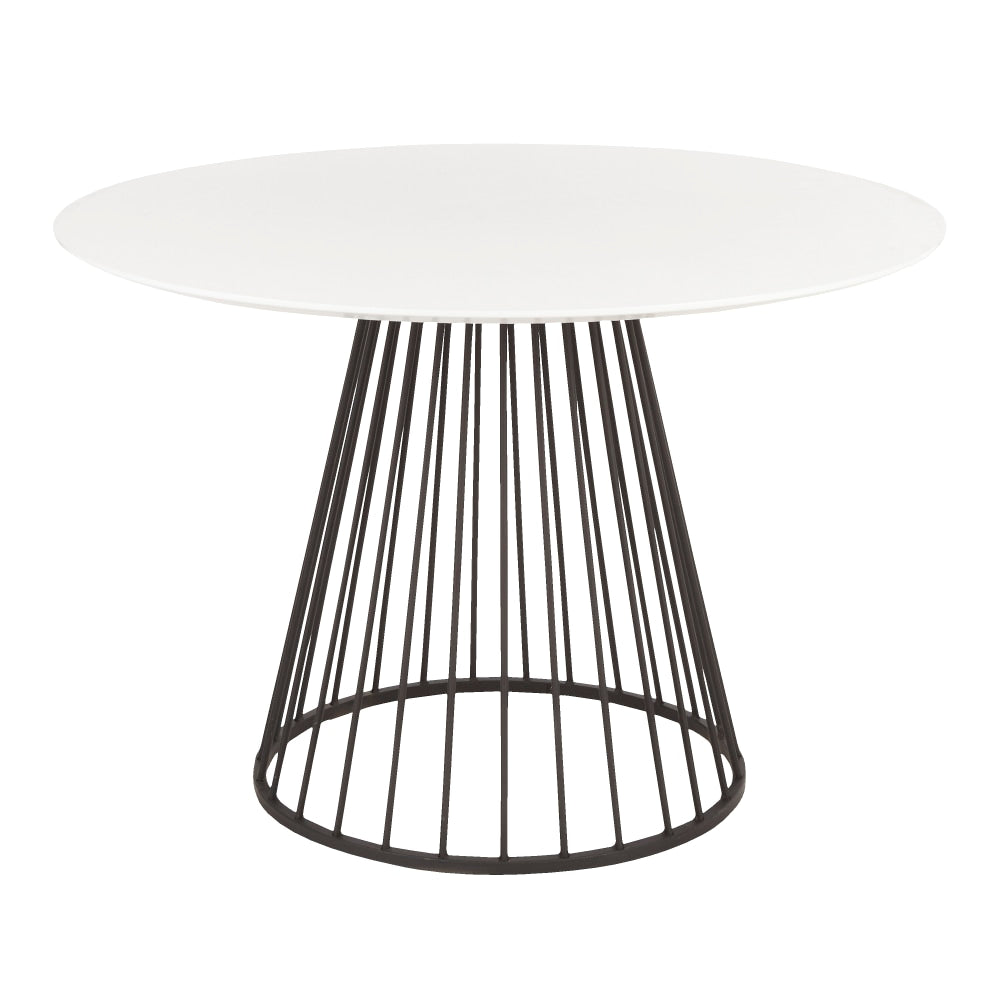 LumiSource Canary Dining Table, 29-1/2inH x 43-1/2inW x 43-1/2inD, White/Black