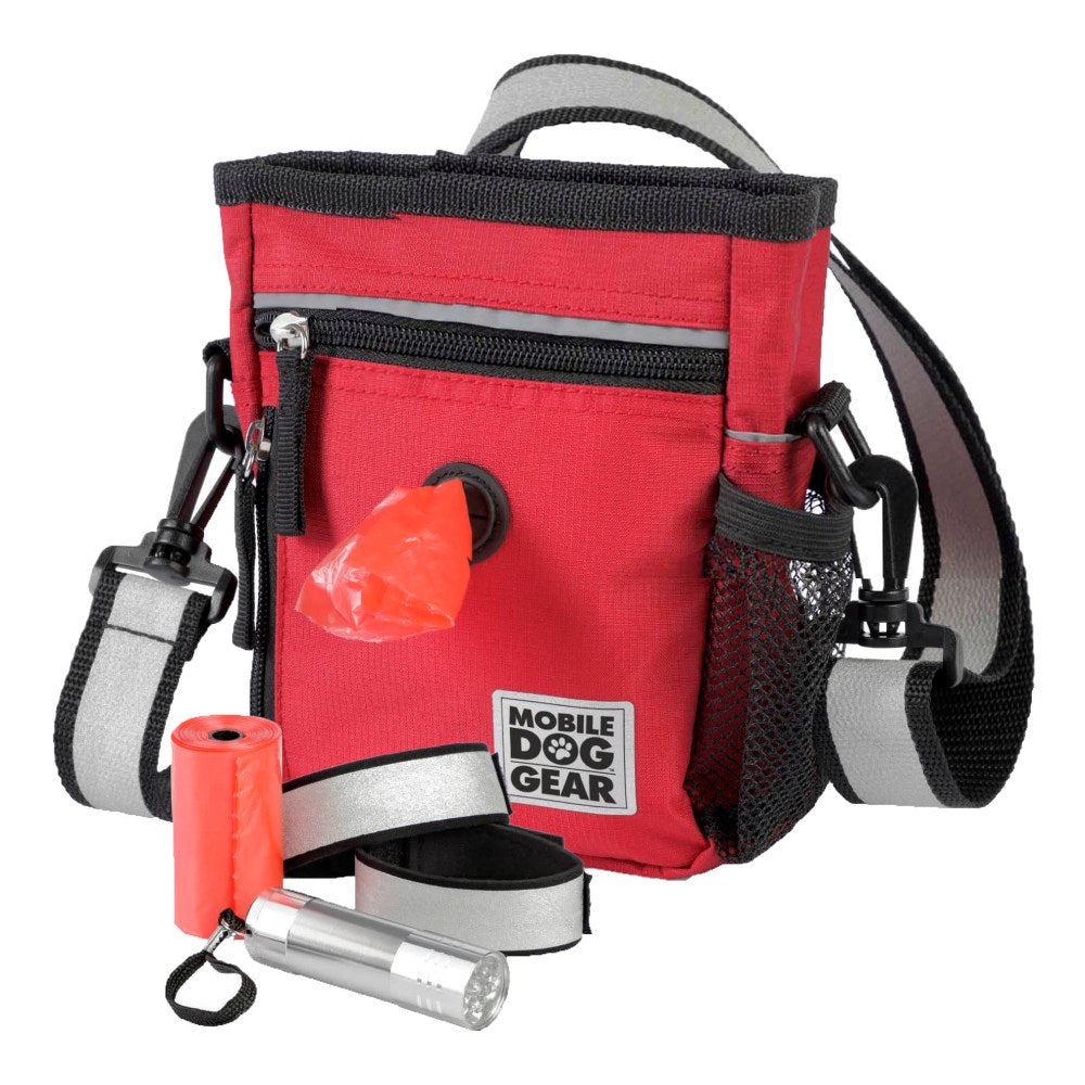 Overland Dog Gear Day/Night 6-Piece Walking Bag, 7inH x 2inW x 6inD, Red