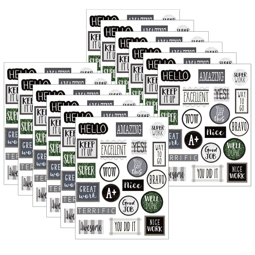 Teacher Created Resources Stickers, Modern Farmhouse, 120 Stickers Per Pack, Set Of 12 Packs
