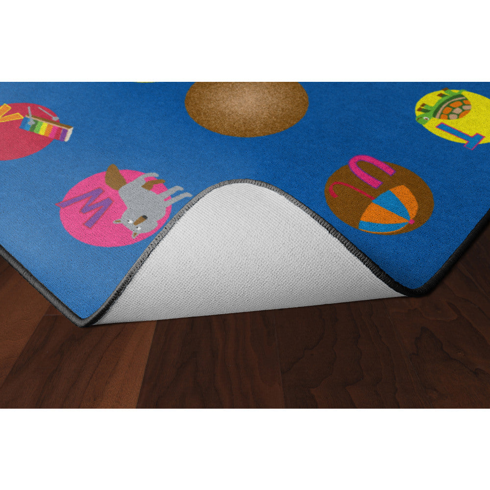 Flagship Carpets Circle Time Learning Rug, Rectangle, 6ft x 8ft 4in, Multicolor