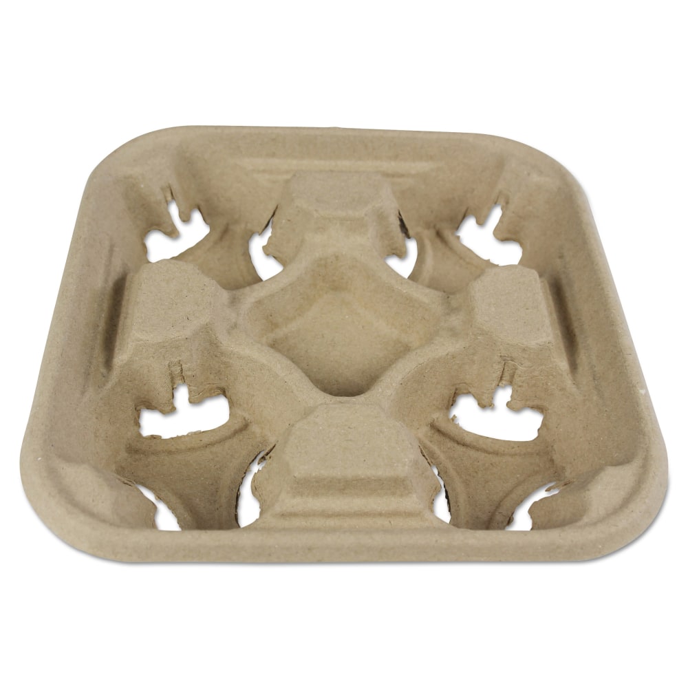 Boardwalk 4-Cup Trays, 2in x 8 7/8in, Kraft, Pack Of 300 Trays