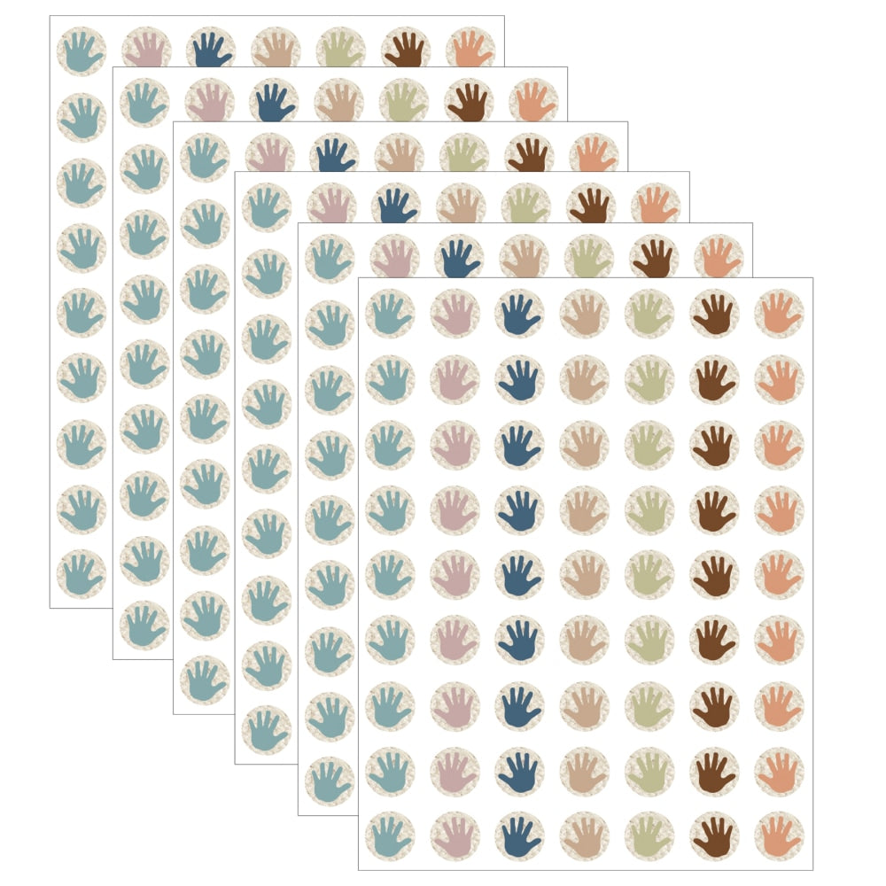 Teacher Created Resources Mini Stickers, Everyone is Welcome Helping Hands, 378 Stickers Per Pack, Set Of 6 Packs