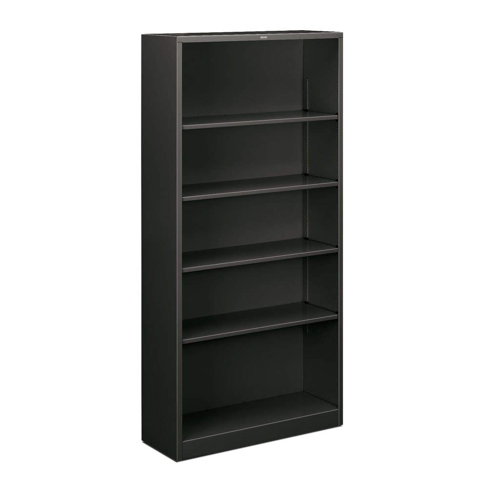 HON Brigade Steel Modular Shelving Bookcase, 5 Shelves, 71inH x 34-1/2inW x 12-5/8inD, Charcoal