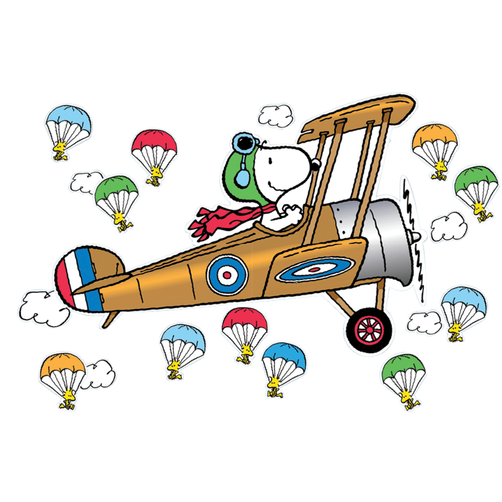Eureka Peanuts Giant Flying Ace Snoopy Bulletin Board Set, Multicolor