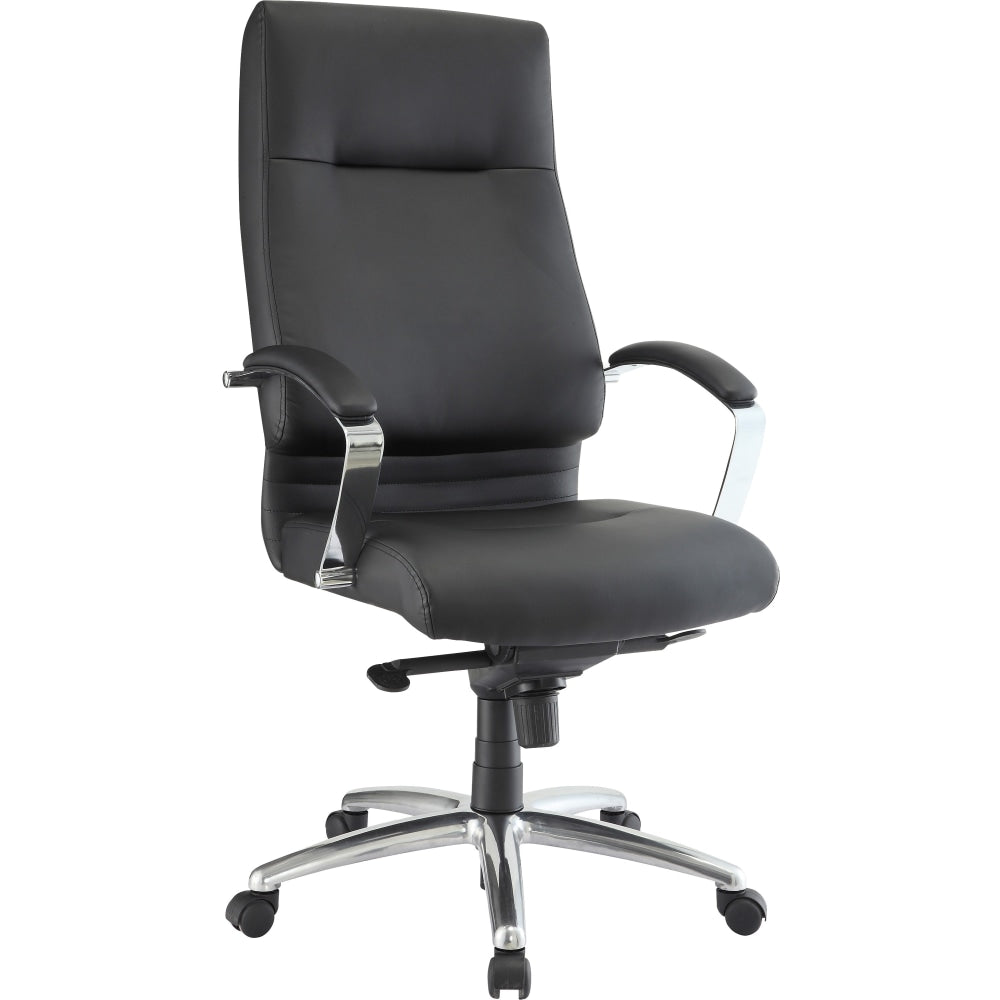 Lorell Modern Ergonomic Bonded Leather High-Back Executive Chair, Black