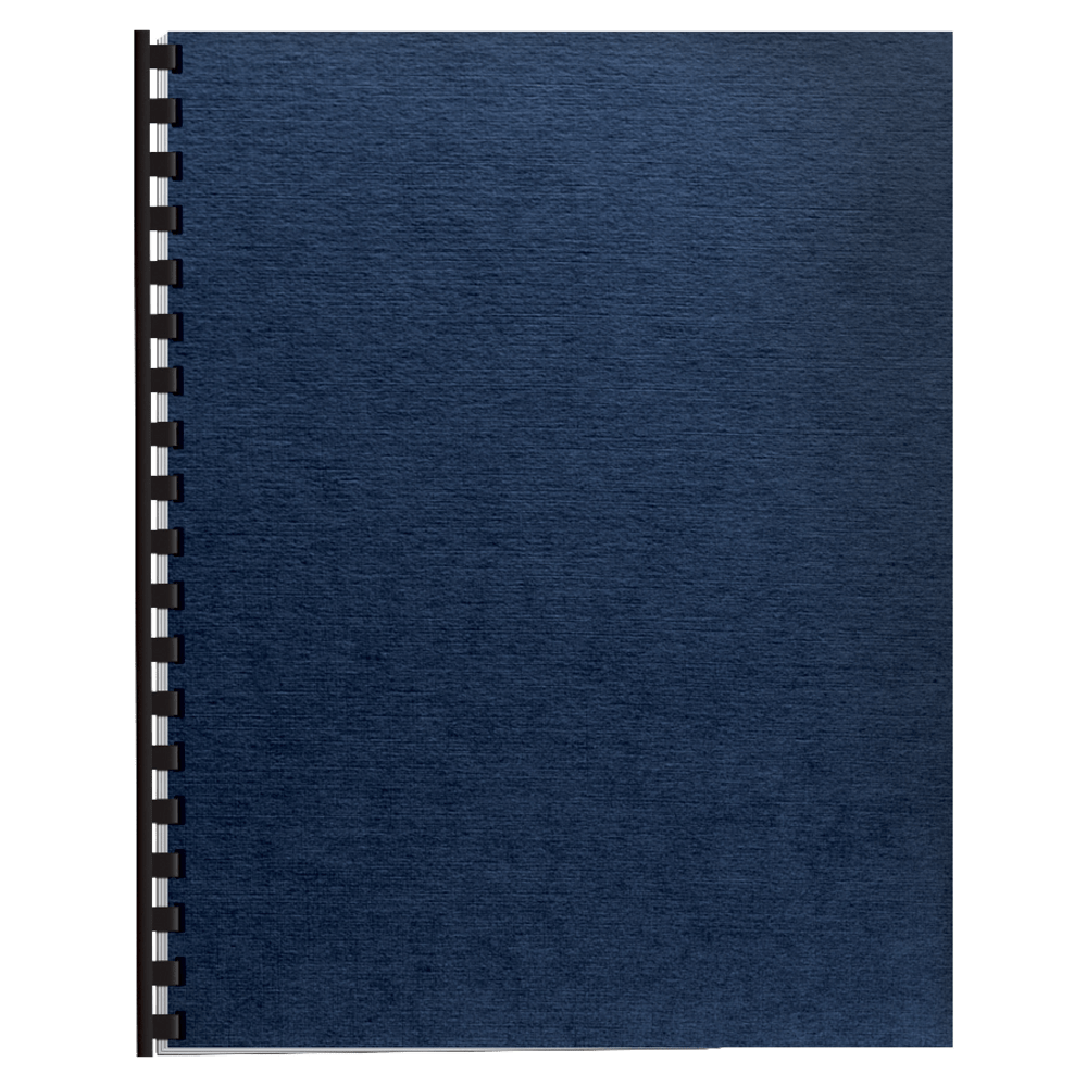 Fellowes Linen Classic Presentation Covers, 8 1/2in 11in, Navy, Pack Of 200