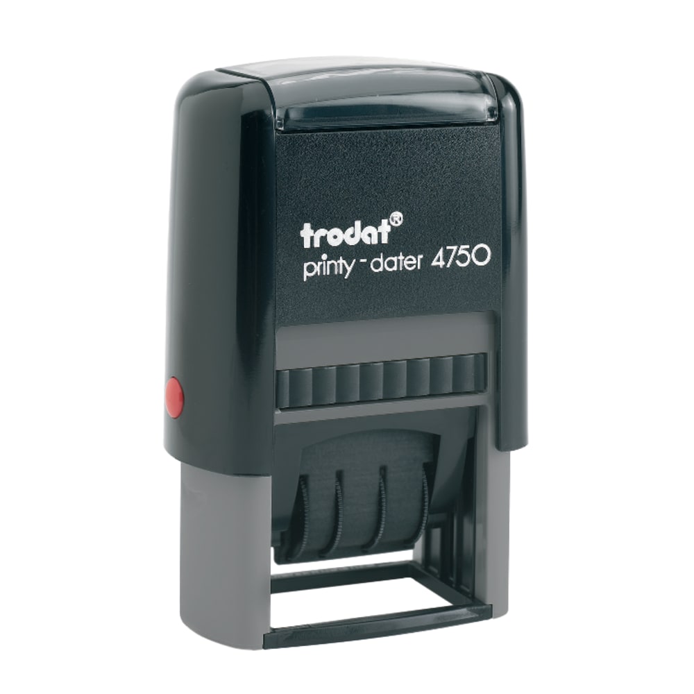 Trodat Self-Inking Stamp, Date/Message, "RECEIVED", 1in x 1 5/8in, 65% Recycled, Red/Blue