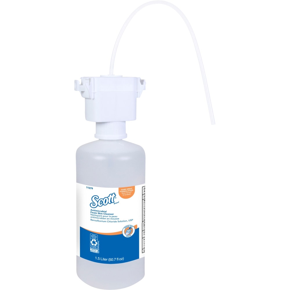 Scott Control Antimicrobial Foam Skin Cleanser - 50.7 fl oz (1500 mL) - Pump Bottle Dispenser - Kill Germs - Skin - Moisturizing - Clear - Triclosan-free - 2 / Carton