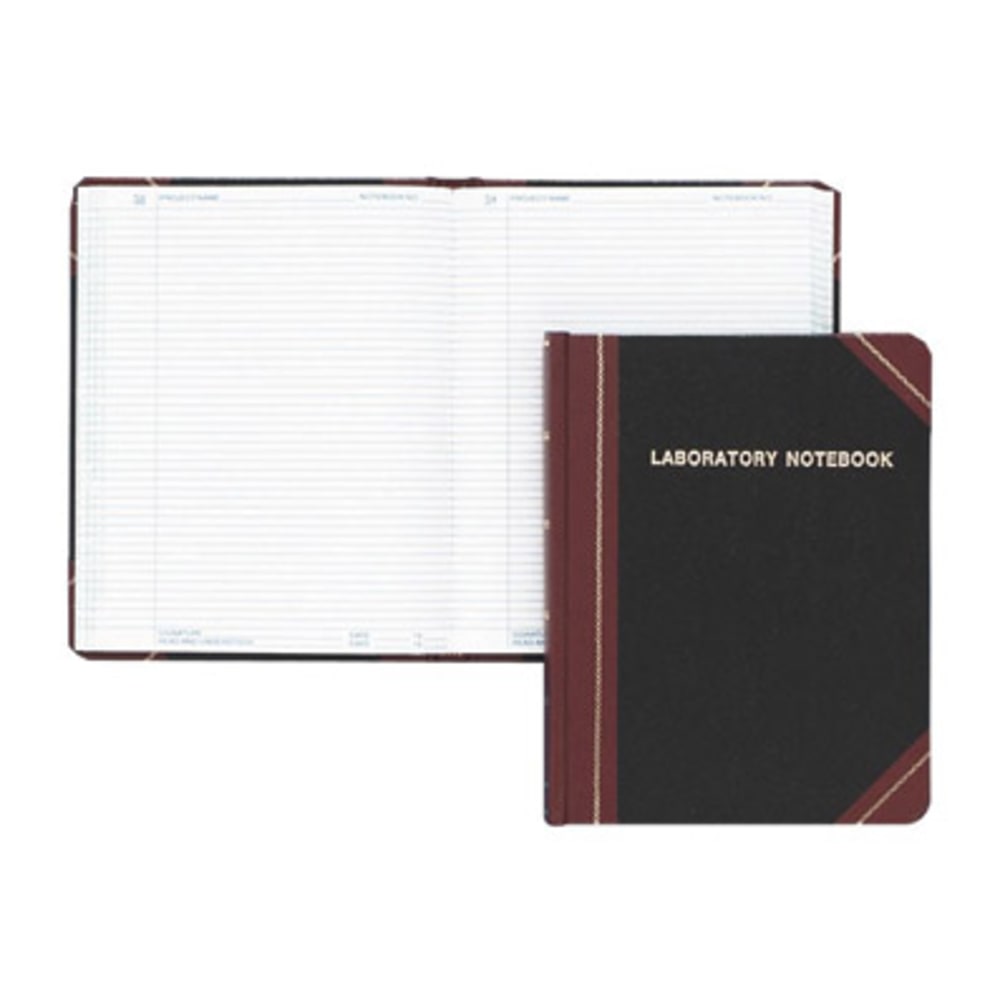 Boorum & Pease Boorum Laboratory Record Notebook, 8 1/8in x 10 3/8in, 150 Sheets, Black Fabrihide