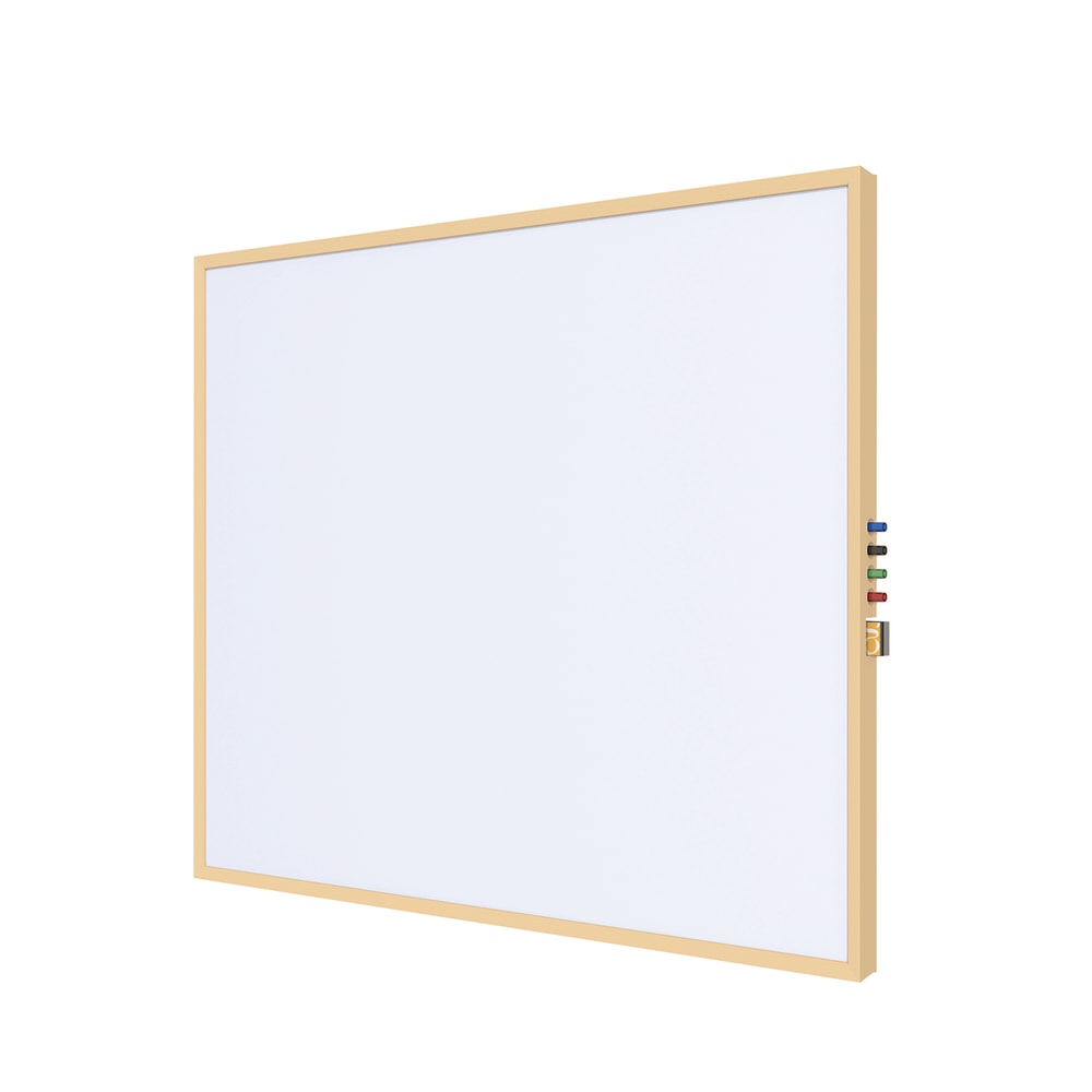 Ghent Impression Non-Magnetic Dry-Erase Whiteboard, Porcelain, 47-3/4in x 71-3/4in, White, Maple Wood Frame