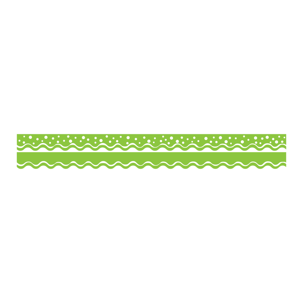 Barker Creek Scalloped-Edge Double-Sided Borders, 2 1/4in x 36in, Lime, Pack Of 13