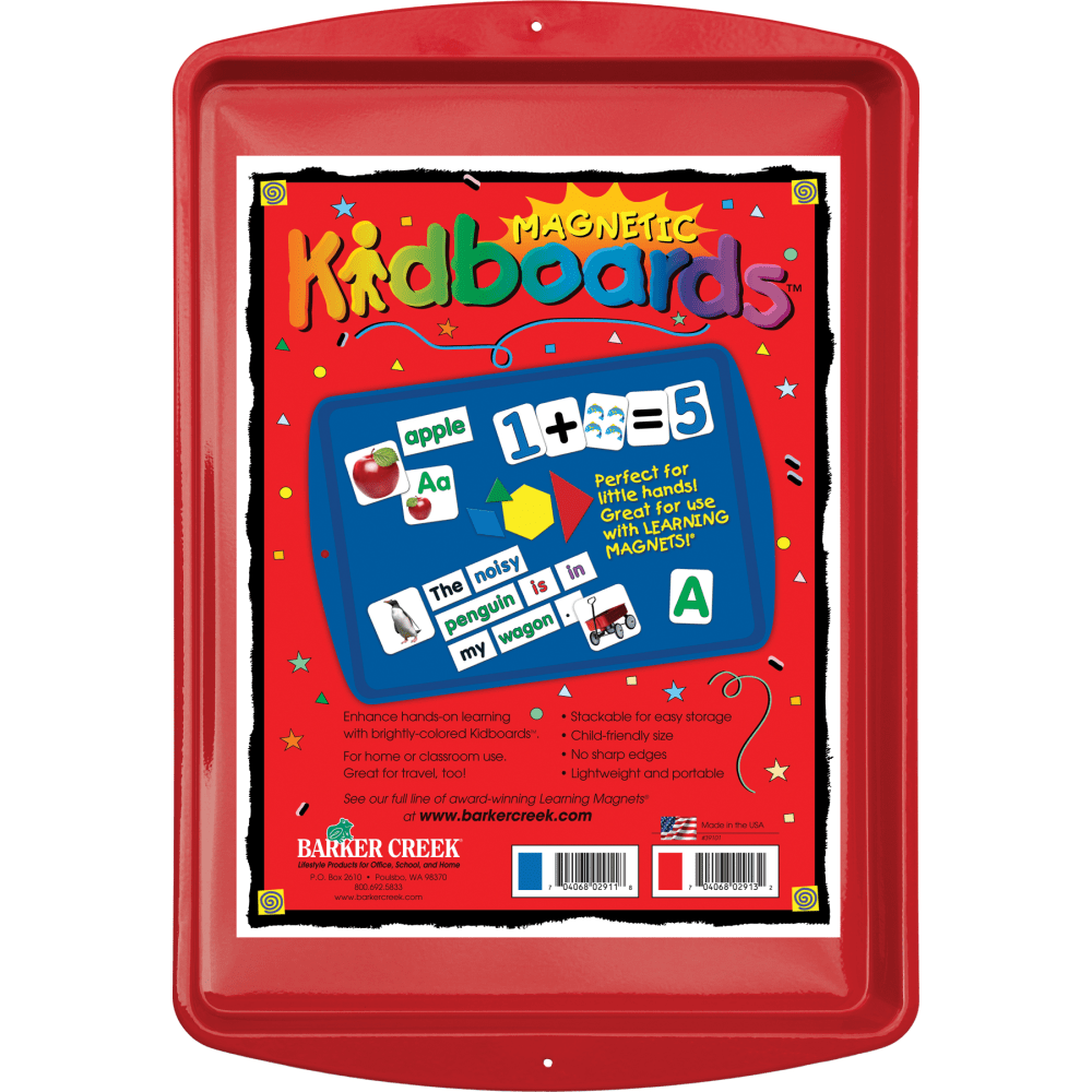 Barker Creek Magnets, Learning Magnets, Kidboard, 9inH x 13inW, Grades Pre-K-6, Red
