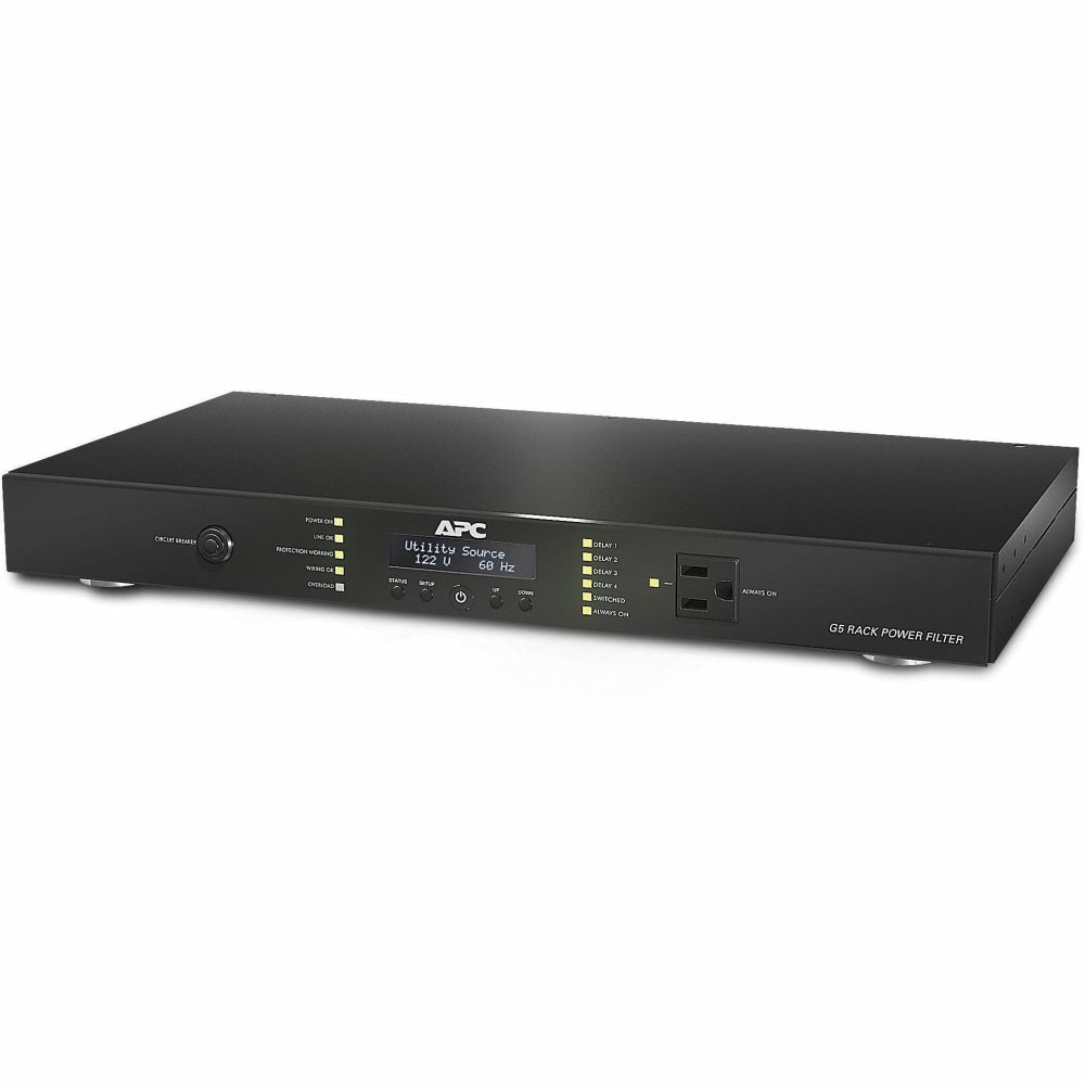 APC 9-Outlet G-Type 15-Amp Rack-Mountable Power Conditioner, 1.71inH x 17.13inW x 9.45inD, Black, G5BLK