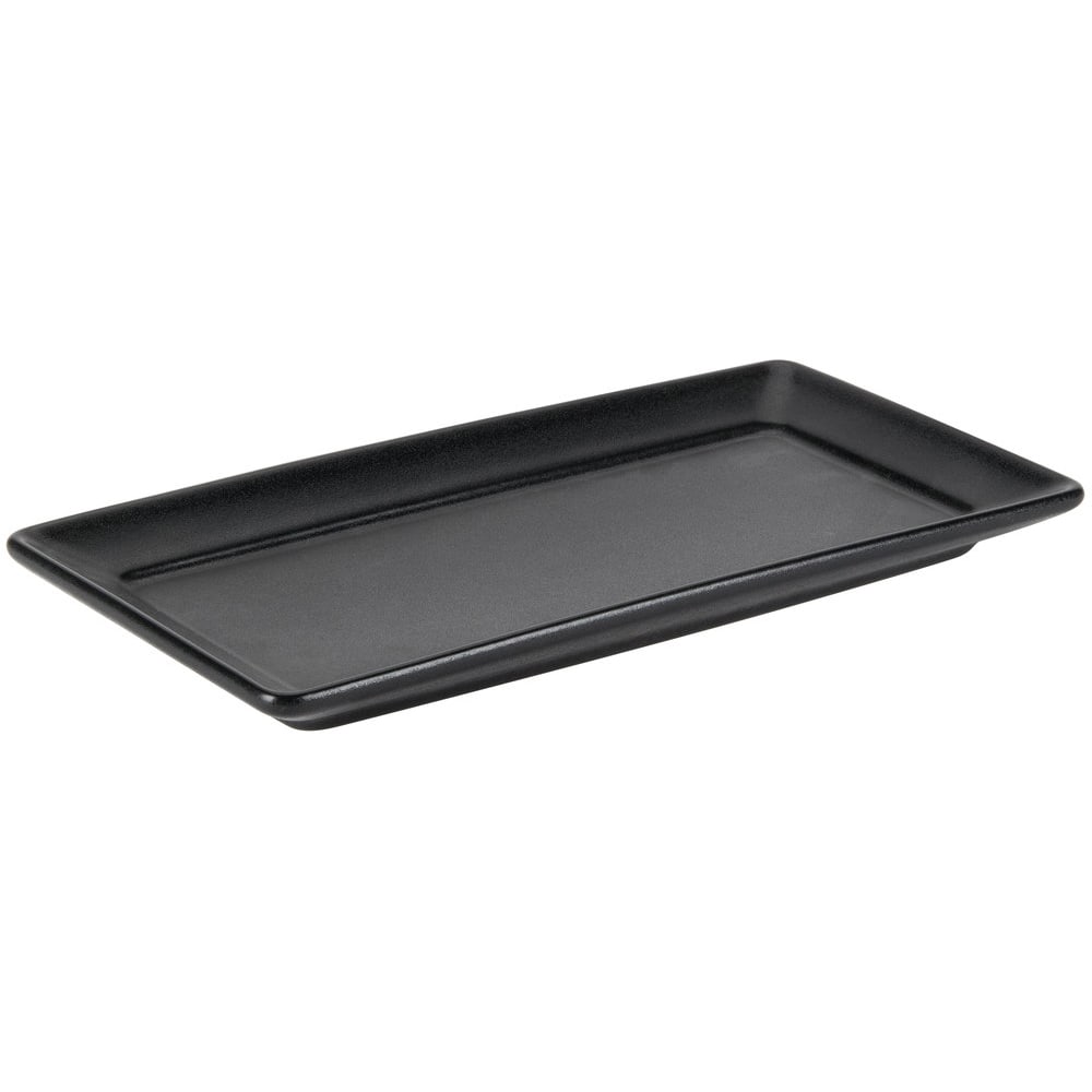 Foundry Times Square Ceramic Rectangular Platters, 11 1/8in x 4 7/8in, Black, Pack Of 6 Platters