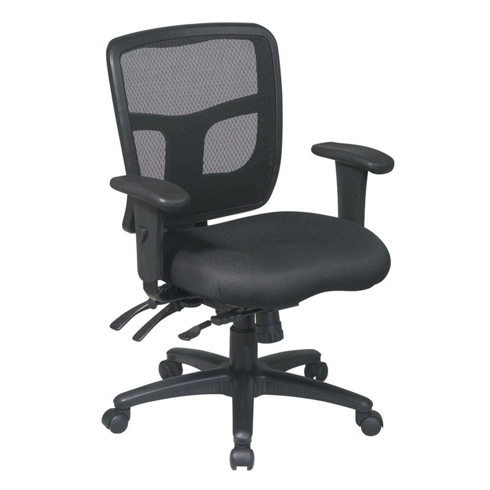 Office Star ProGrid Mid-Back Mesh Adjustable Chair, Black