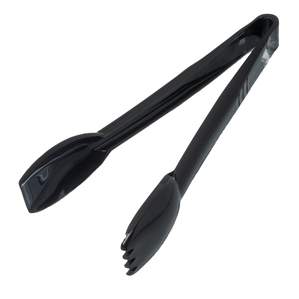 Carlisle Carly Acetate Salad Tongs, 9 1/16in, Black, Pack Of 12 Tongs