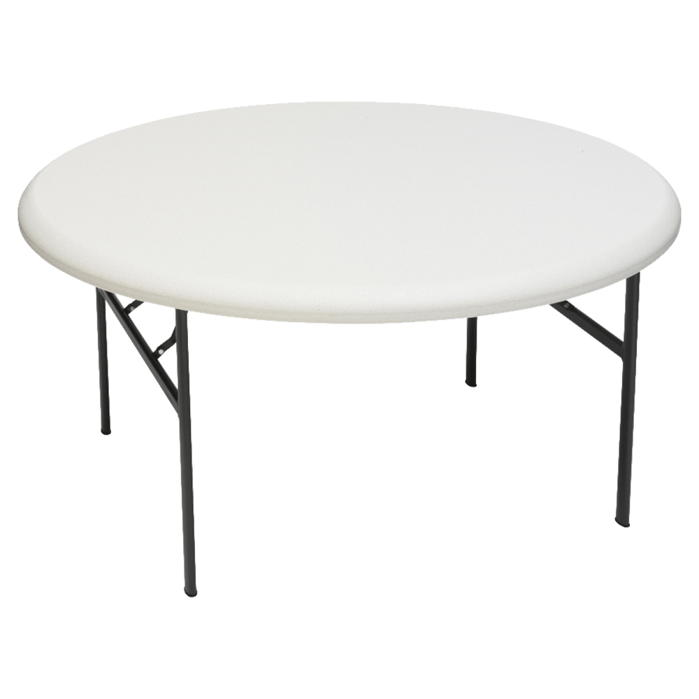Iceberg Indestruct-Table Too Round Folding Table, 29inH x 60inD, Platinum/Gray