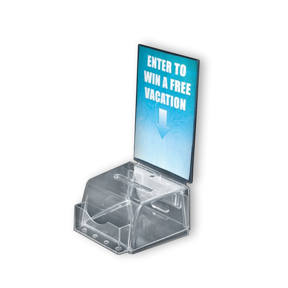 Azar Displays Plastic Suggestion Box, Molded, Small, 3 1/2inH x 5 1/2inW x 5inD, Clear