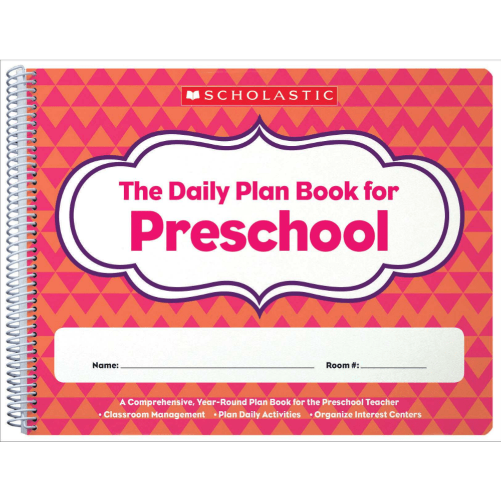 Scholastic Daily Plan Book For Preschool, 2nd Edition, 12in x 9 1/2in, Pink