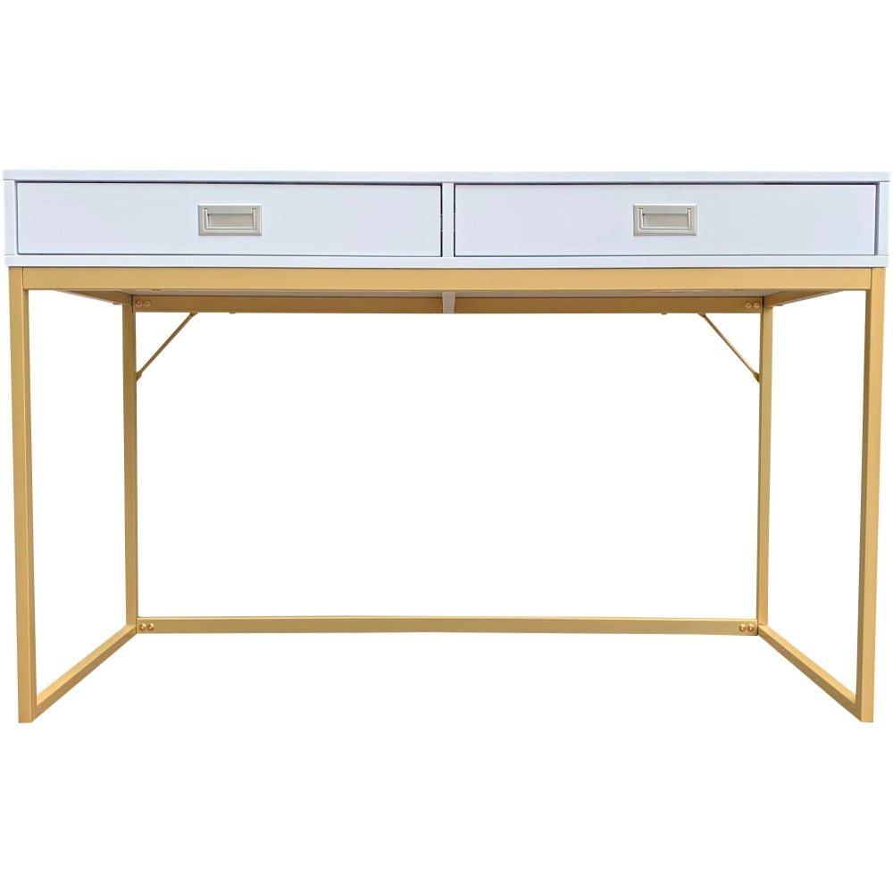 Ace Alma 20inW Student Desk, Grayish Blue/Gold