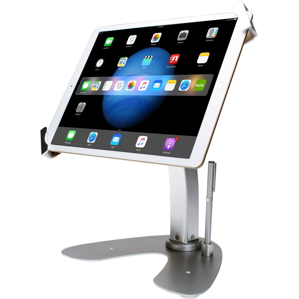 CTA Digital Universal Dual Security Kiosk with Locking Holder and Anti-Theft Cable for 7-13 Inch Tablets (White) - Up to 13in Screen Support - 14.5in Height x 8in Depth - Desktop, Countertop - Aluminum - White