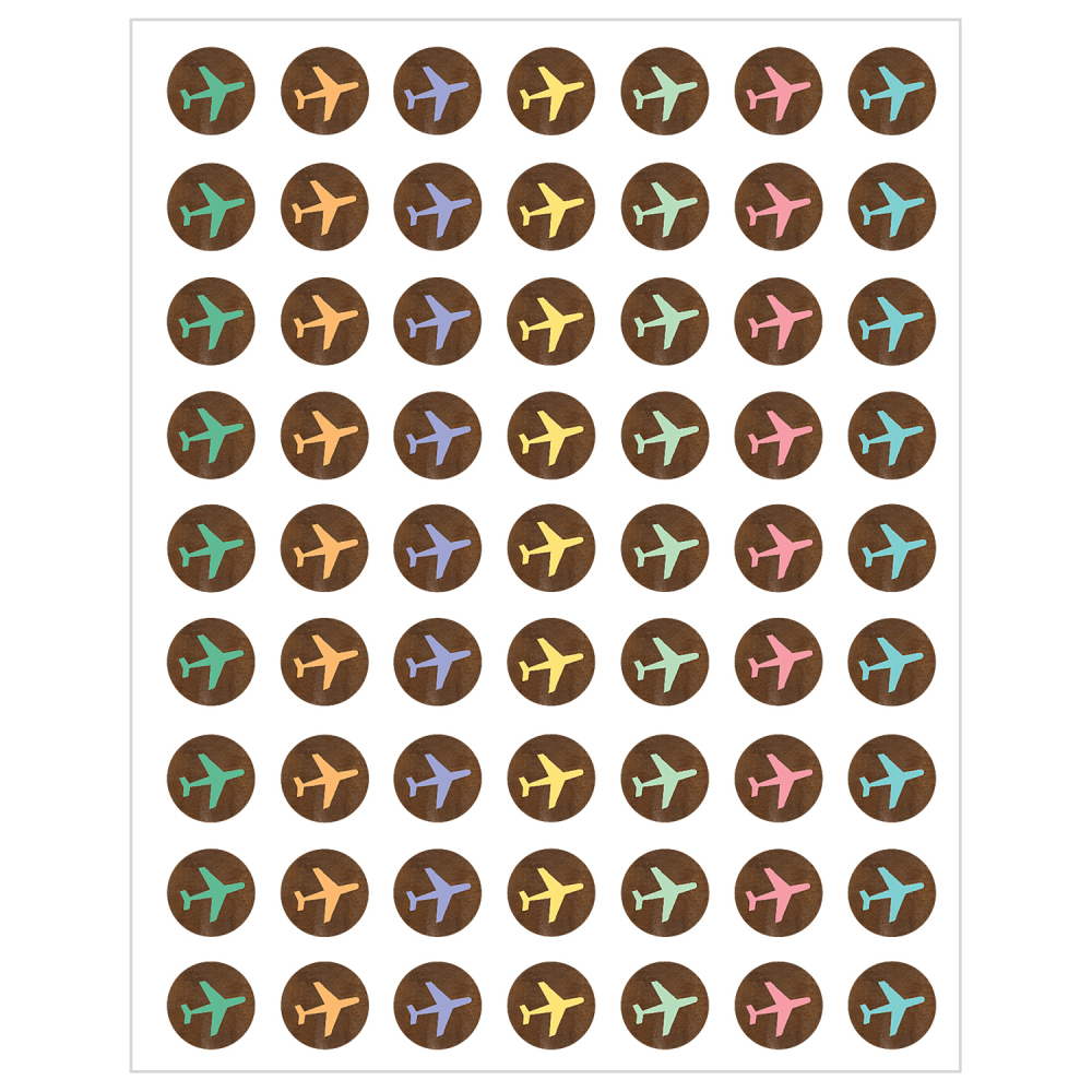Teacher Created Resources Mini Stickers, Travel the Map Airplanes, 378 Stickers Per Pack, Set Of 12 Packs