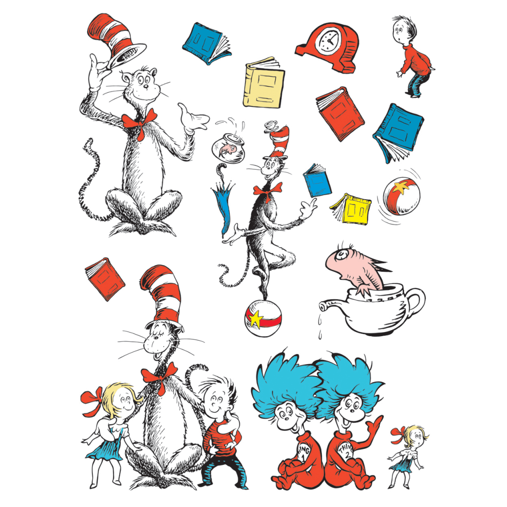 Eureka Cat In The Hat Bulletin Board Set, Large Characters