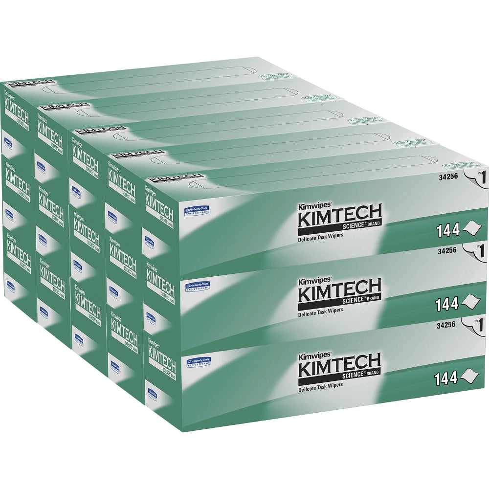 Kimtech Science Kimwipes Delicate Task Wipers - Pop-Up Box - 1 Ply - 11.22in x 12.30in - White - Light Duty, Anti-static - For Laboratory, Lens - 100 Per Box - 15 / Carton