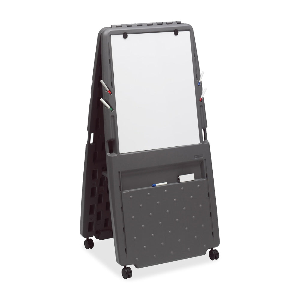 Iceberg Non-Magnetic Dry-Erase Whiteboard Presentation Easel, 34in x 27in, Metal Frame With Charcoal Finish