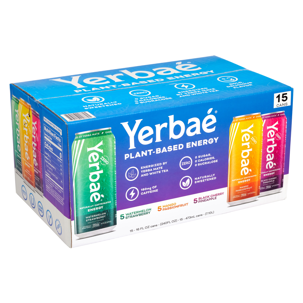 Yerbae Plant-Based Energy Drinks, 16 Oz, Box Of 15 Drinks