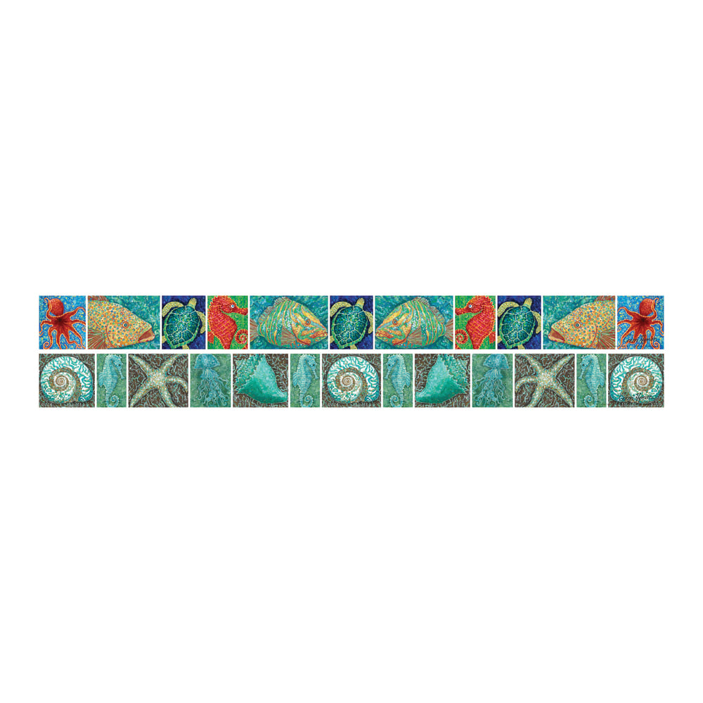 Barker Creek Double-Sided Straight-Edge Border Strips, 3in x 35in, Coral Reef, Pack Of 12