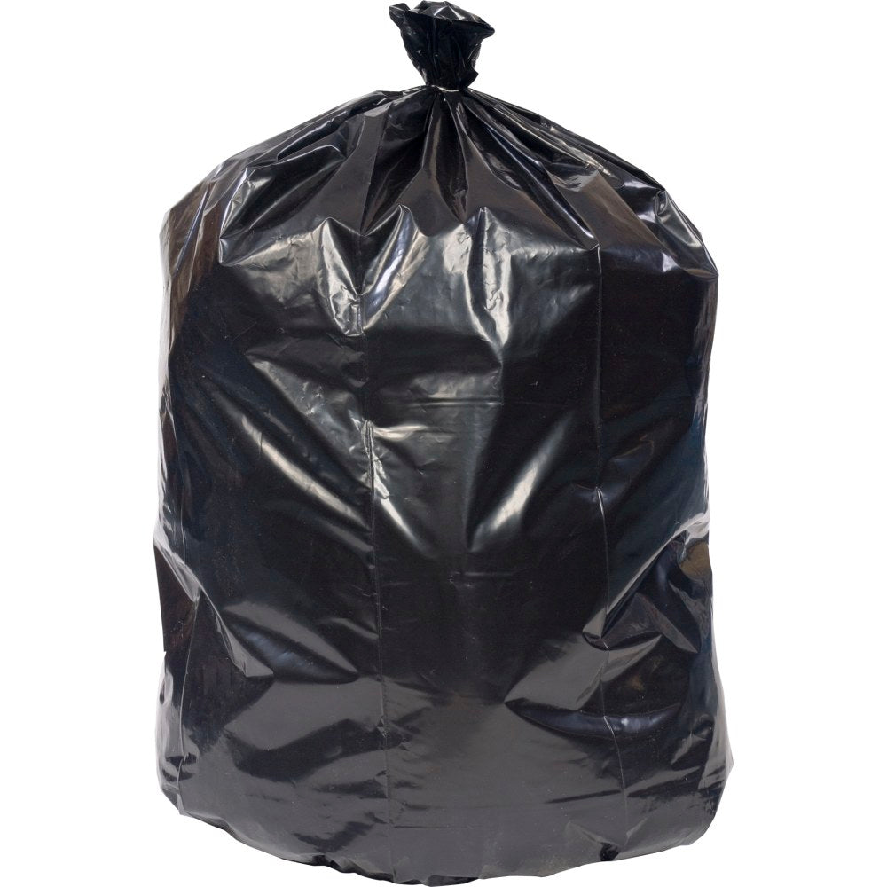 Pitt Plastics EcoStrong Repro 1.7-mil Can Liners, 60 Gallons, Black, 10 Liners Per Roll, Case Of 10 Rolls