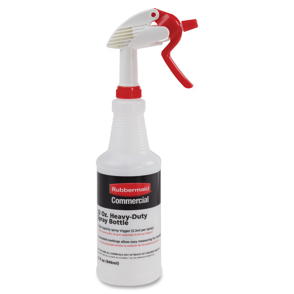 Rubbermaid Commercial Trigger Spray Bottle - Suitable For Cleaning - Heavy Duty - 9.6in Height - 3.4in Width - 1 Each - Clear