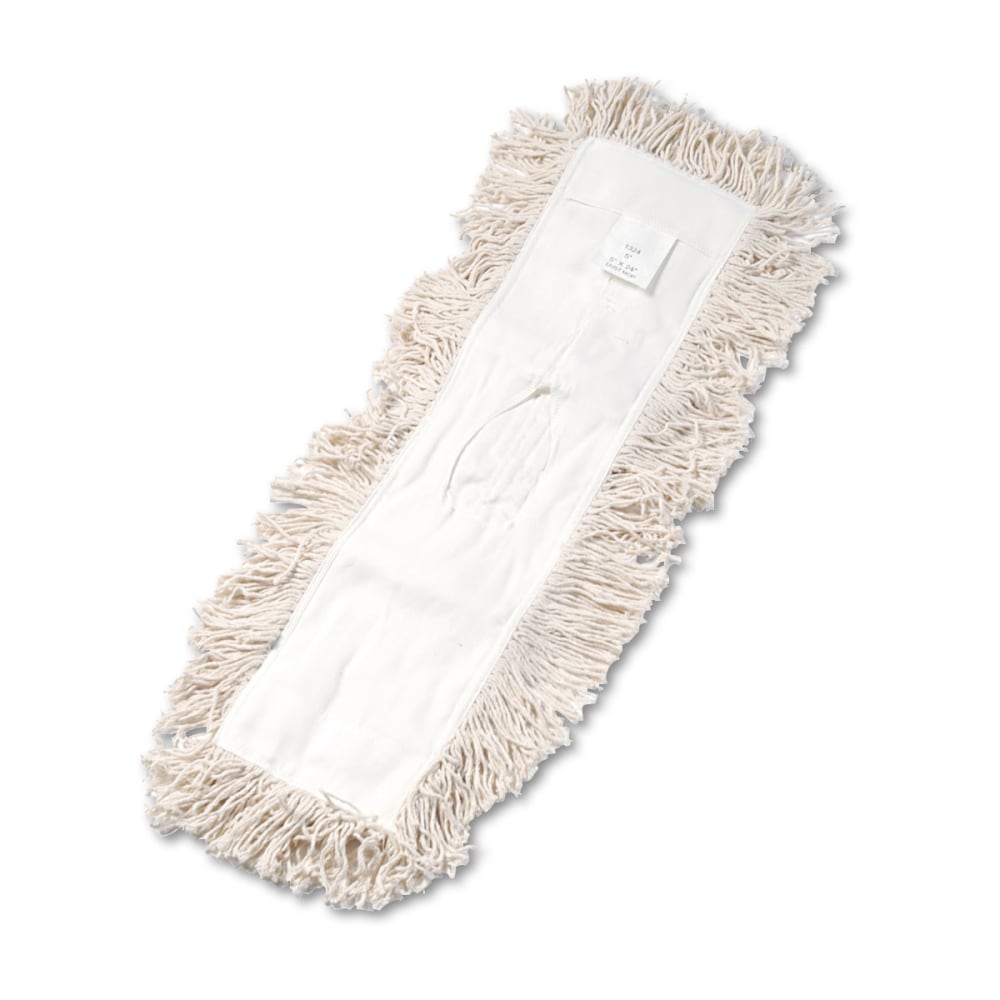 Boardwalk Industrial Cotton Dust Mop Head, 24in x 5in, White