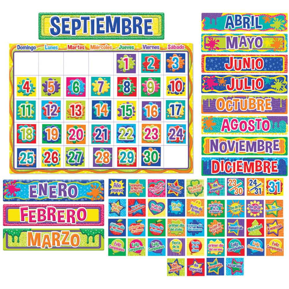 Eureka Color My World Spanish Calendar Bulletin Board Set