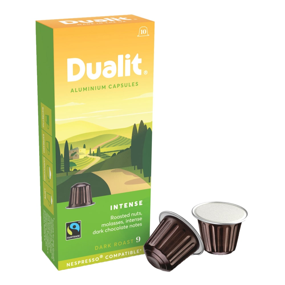 Dualit And Nespresso Compatible Aluminum Coffee NX Freshpacks, Intense Espresso, Carton Of 100