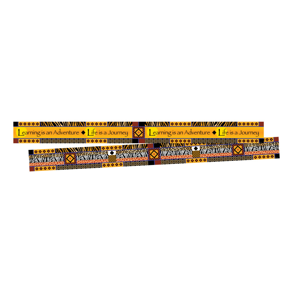 Barker Creek Double-Sided Border Strips, 3in x 35in, Africa, Set Of 24
