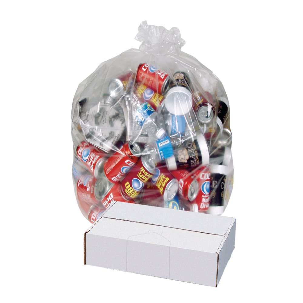 Highmark Linear Low Can Liners, 2-mil, 60 Gallons, 38in x 58in, Clear, Box Of 100