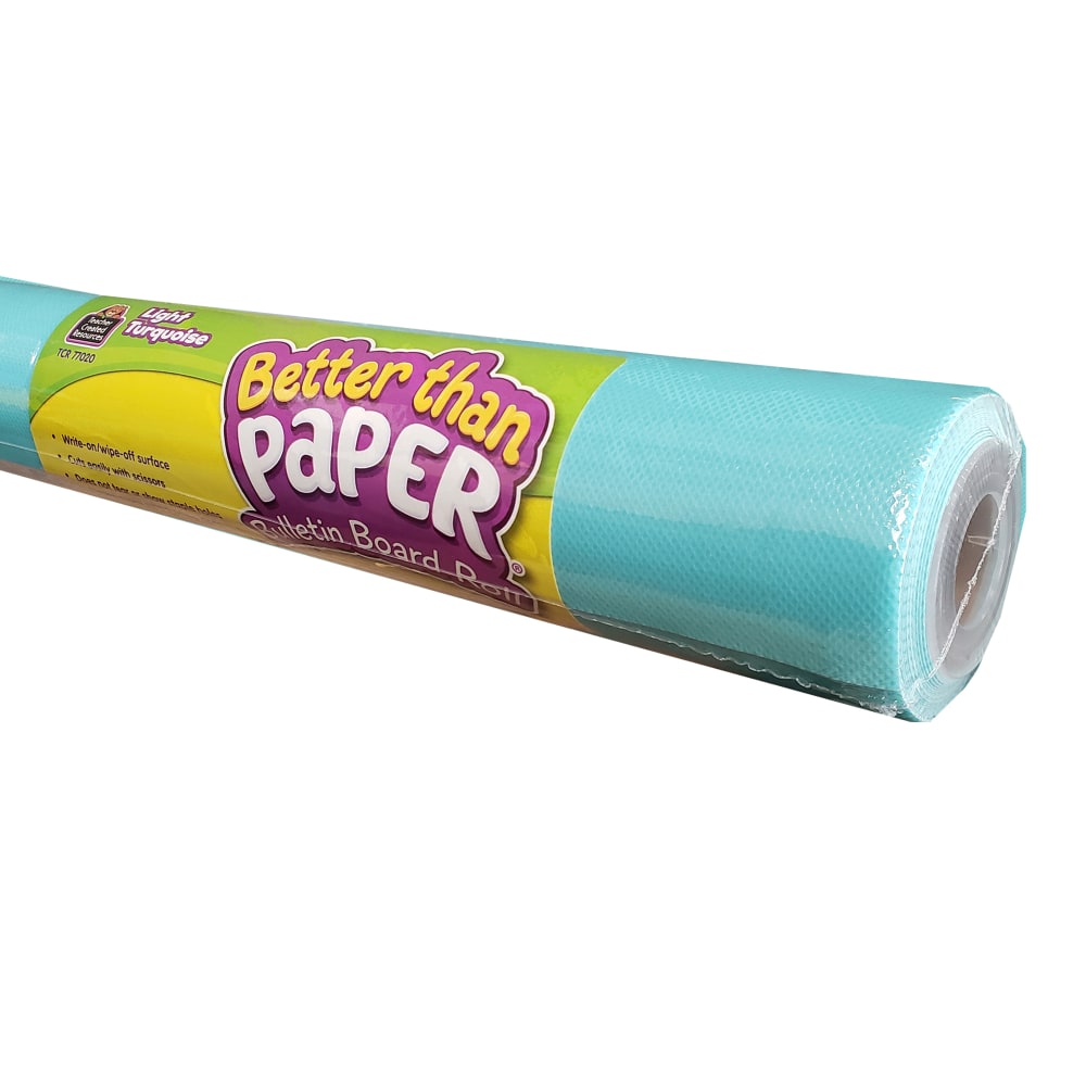 Teacher Created Resources Better Than Paper Bulletin Board Paper Rolls, 48in x 12ft, Turquoise, Pack Of 4 Rolls