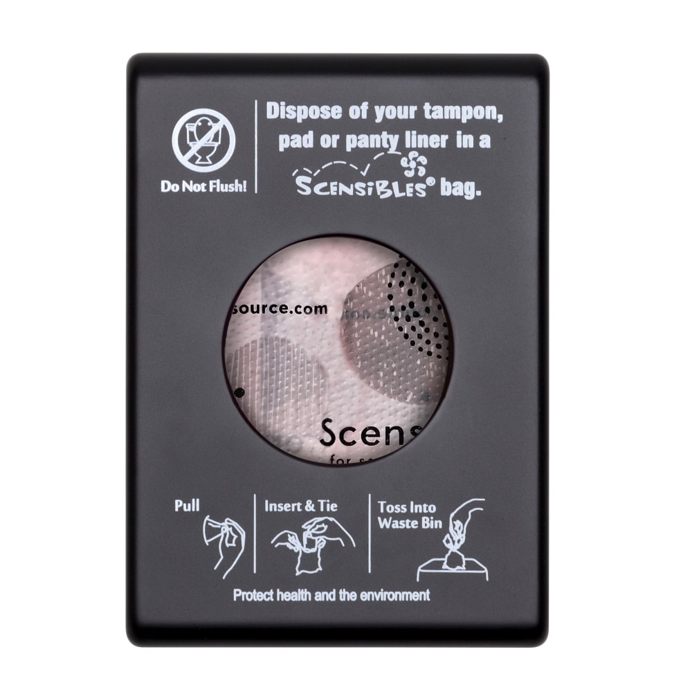 Hospeco Scensibles Personal Plastic Disposal Bag Dispensers, 3-3/4inH x 5-1/4inW, Black