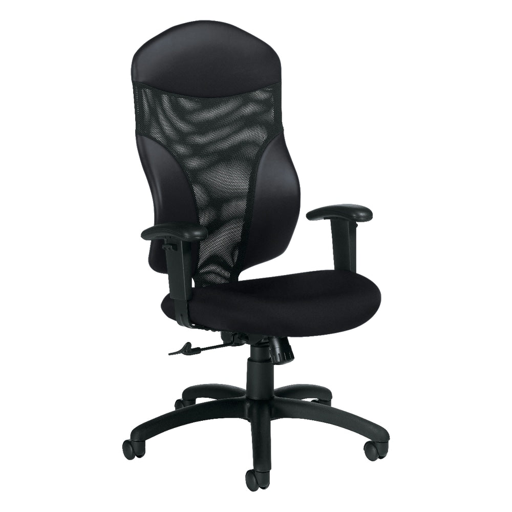 Global Tye High-Back Fabric Tilter Chair, 45 1/2inH x 25inW x 26inD, Black