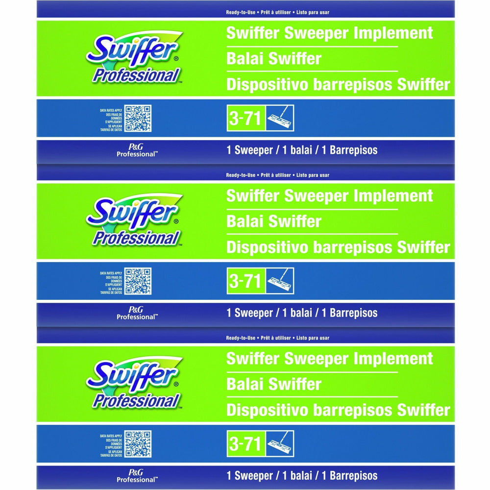 Swiffer Sweeper - 10in Head - Swivel Head, Lightweight - 3 / Carton - Green