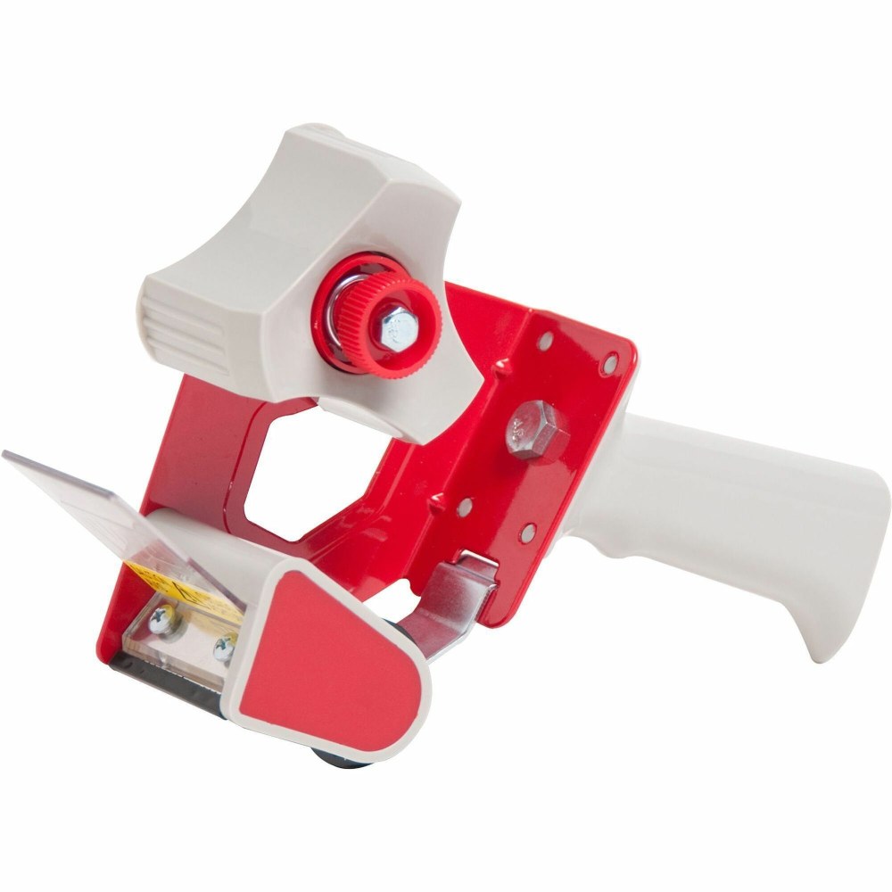 Business Source Pistol Grip Tape Dispenser - 3in Core - Adjustable Tension Mechanism - Red - 1 Each