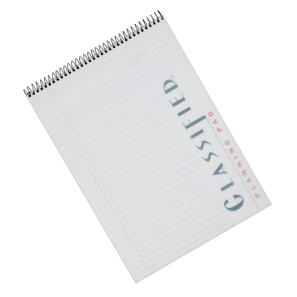 Classified C "B" Planning Pad, 8 1/4in x 11 3/4in, 140 Pages (70 Sheets), Frosty Clear